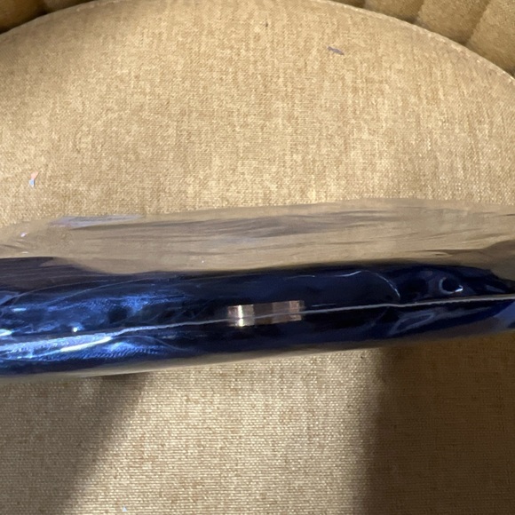 NWT in Plastic NaRaYa Sm Navy Blue Ruffled Satin Rope Strap Classic Y2K Elegant - Picture 11 of 16